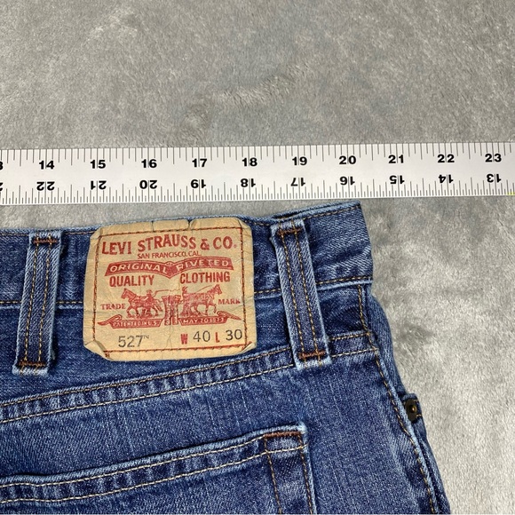 Levi’s Jeans Mens 40x29 Low Boot Cut 527 Denim Pants Wide Leg Comfortable Casual - Picture 7 of 14